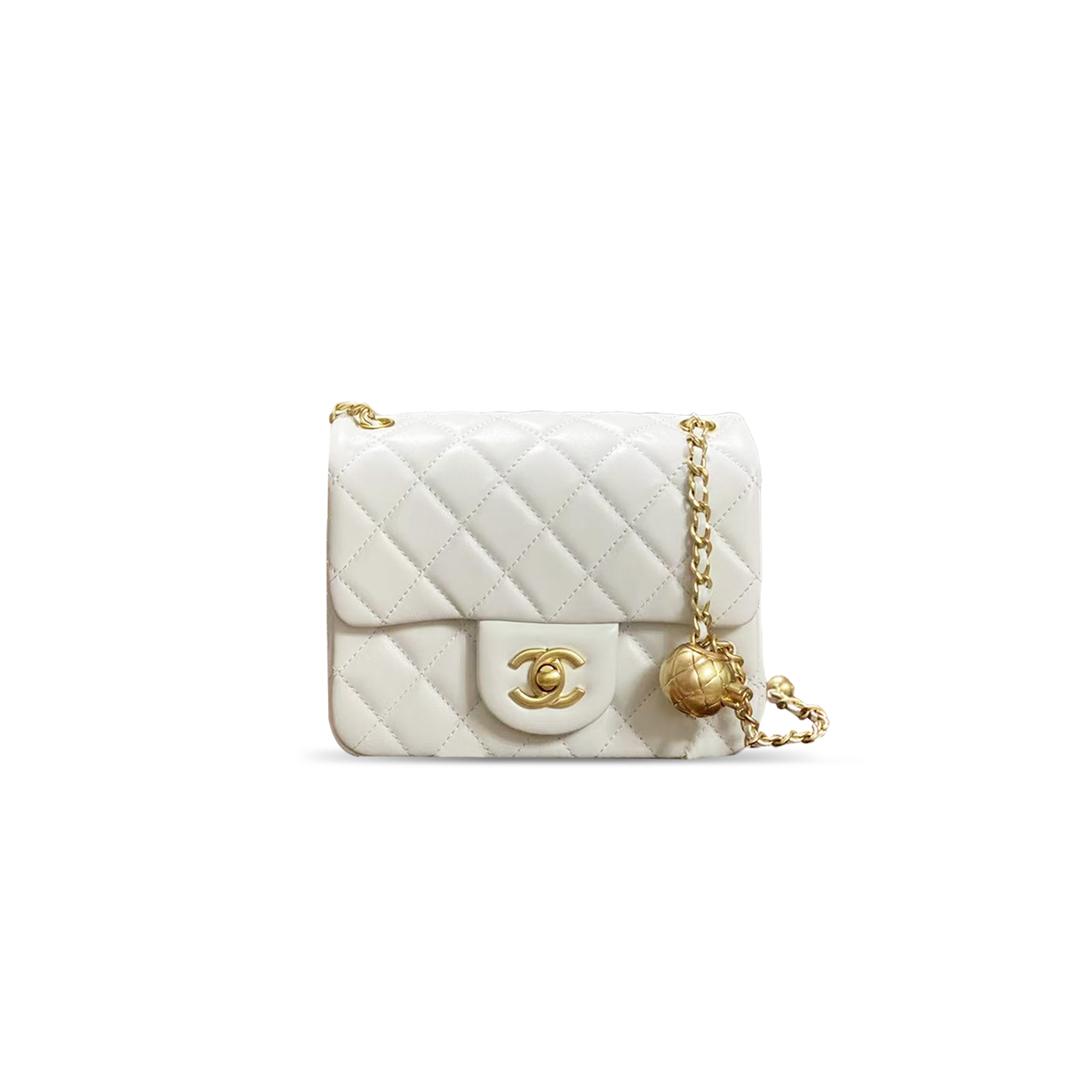 CHANEL GOLDEN BALL FLAP BAG FATTY SQUARE 151466 (18*13*7cm)